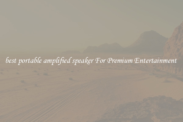 best portable amplified speaker For Premium Entertainment 