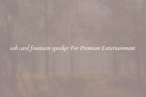 usb card fountain speaker For Premium Entertainment 
