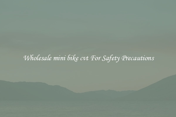 Wholesale mini bike cvt For Safety Precautions