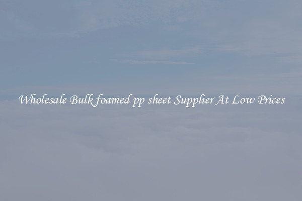 Wholesale Bulk foamed pp sheet Supplier At Low Prices