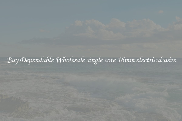 Buy Dependable Wholesale single core 16mm electrical wire