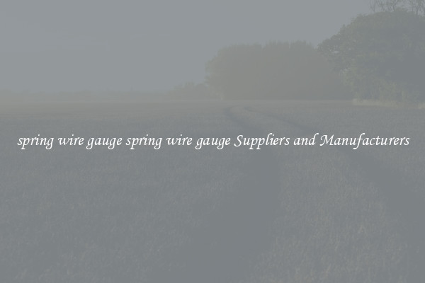 spring wire gauge spring wire gauge Suppliers and Manufacturers